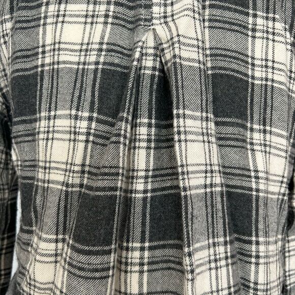 Bella Dahl Women’s Gray Plaid Button Down Flannel 100% Rayon Size Extra Small - Picture 7 of 11